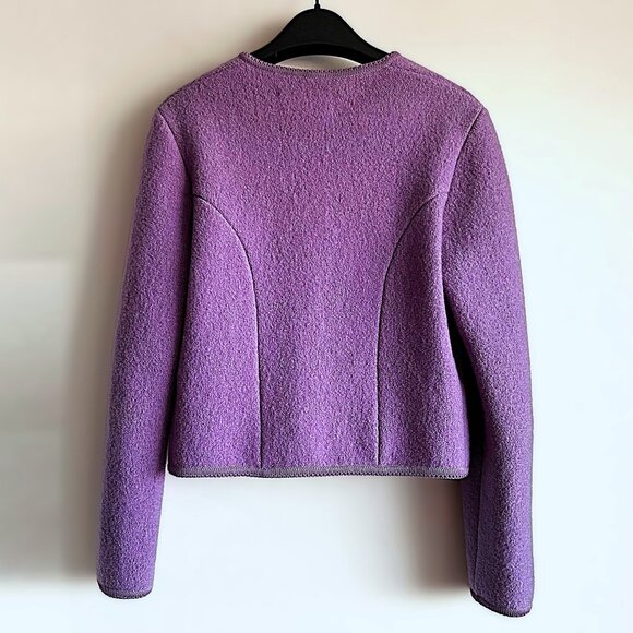 GEIGER Tyrol Lilac Purple 100% Wool Tailored Cropped Jacket size 36 (US 2 to 4) - Picture 2 of 11